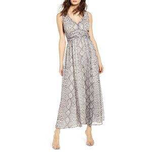 Women's Leith Ruched Waist Chiffon Maxi Dress, Size X-Small - Grey